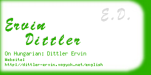 ervin dittler business card